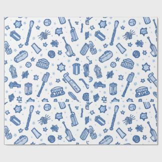 Handgezeichnetes Cricket-Doodle-Nahtloses Muster S Geschenkpapier
