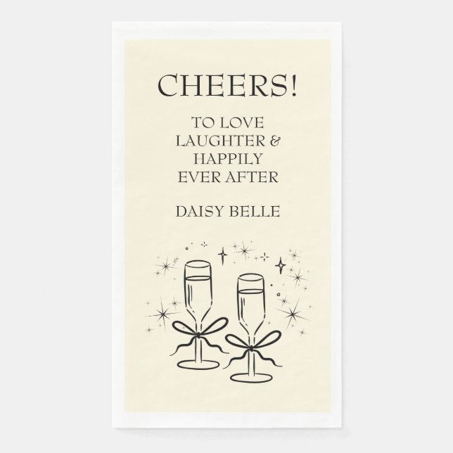 Handgezeichnetes Doodle-Brautparty gelb Serviette (Vorderseite)