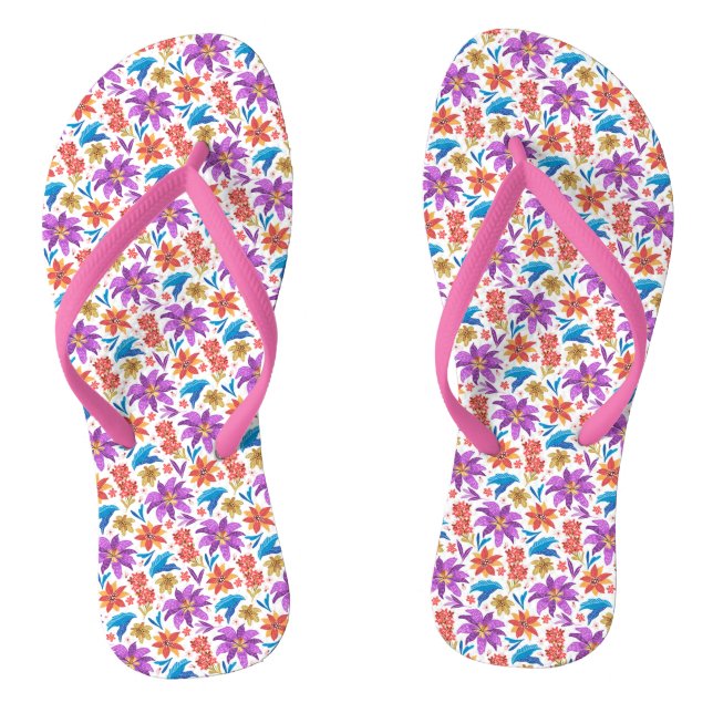 Handgezeichnetes, exotisches Muster-70703 Flip Flops (Fußbett)