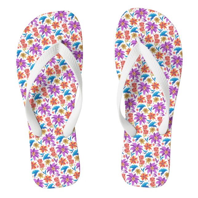 Handgezeichnetes, exotisches Muster-70703 Flip Flops (Fußbett)