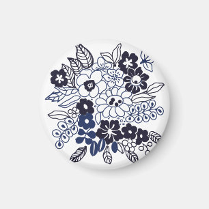 Handgezeichnetes florales Motiv Magnet