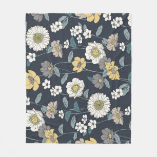 Handgezeichnetes florales, nahtloses künstlerische fleecedecke
