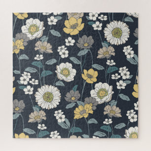 Handgezeichnetes florales, nahtloses künstlerische puzzle