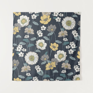 Handgezeichnetes florales, nahtloses künstlerische wandteppich
