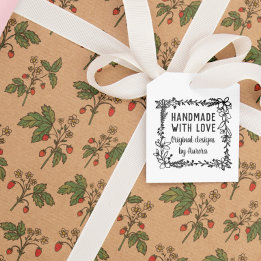 Handgezeichnetes florales Quadrat, handgefertigt m Gummistempel