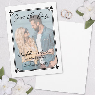 Handgezeichnetes Foto Einzigartige Whimsical-Hochz Save The Date