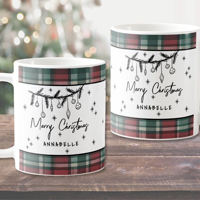 Handgezeichnetes Frohe Weihnachten Kaffeetasse (Hand Drawn Merry Christmas Coffee Mug)