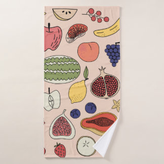 Handgezeichnetes Fruchtmuster Badehandtuch