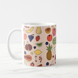 Handgezeichnetes Fruchtmuster Kaffeetasse