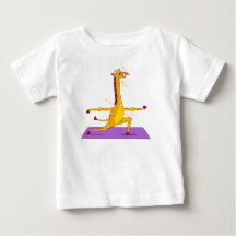 Handgezeichnetes Giraffen-Cartoon-T-Shirt | Süße S