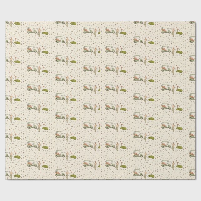Handgezeichnetes Golf-Geschenkpapier Geschenkpapier (Saum)