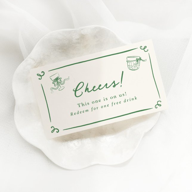 Handgezeichnetes grünes Getränk Begleitkarte (Von Creator hochgeladen)