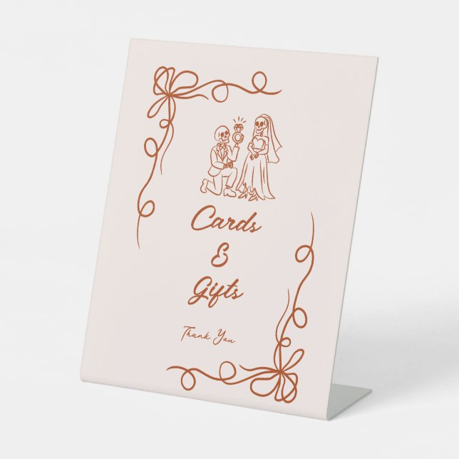 Handgezeichnetes Halloween-Brautparty Sockelschild (Vorderseite)