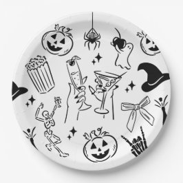 Handgezeichnetes Halloween-Party Pappteller