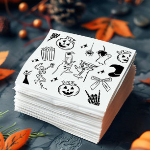 Handgezeichnetes Halloween-Party Serviette