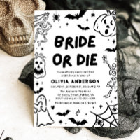 Handgezeichnetes Halloween Skeleton Ghost-Brautpar