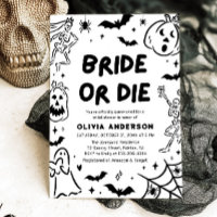 Handgezeichnetes Halloween Skeleton Ghost-Brautpar
