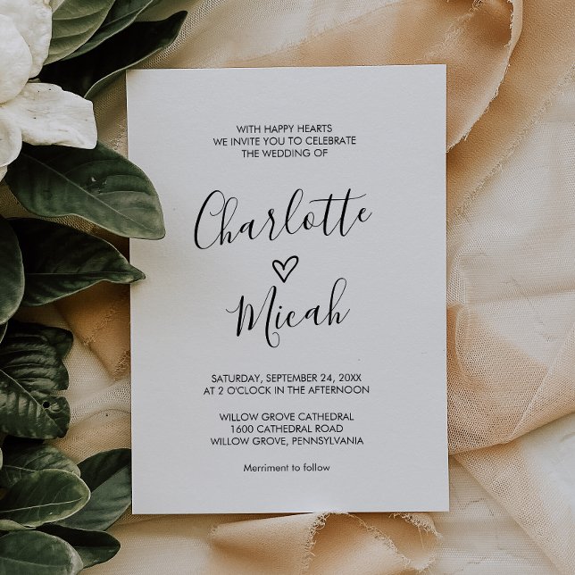 Handgezeichnetes Herz die Hochzeit von Einladung (Von Creator hochgeladen)