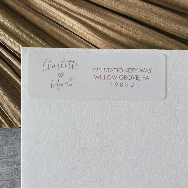 Handgezeichnetes Herz | Hochzeitslabel in Rosa (Von Creator hochgeladen)