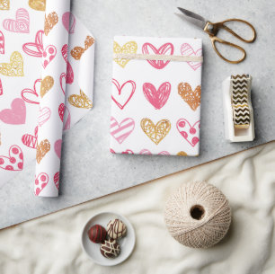 Handgezeichnetes Herz Muster ID470 Geschenkpapier