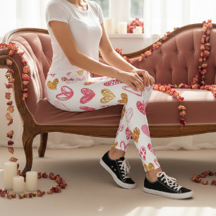 Handgezeichnetes Herz Muster ID470 Leggings