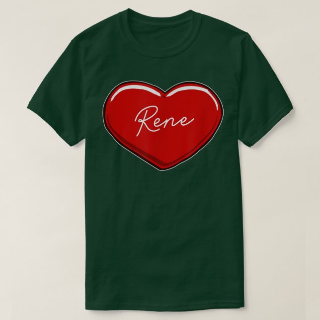 Handgezeichnetes Herz ReneVorname Herz I Liebe Ren T-Shirt (Design vorne)