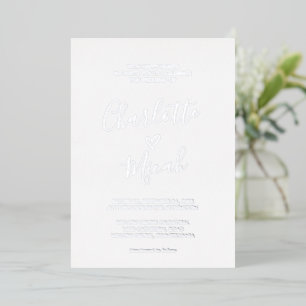 Handgezeichnetes Herz   Silver Foil Text Wedding Folieneinladung