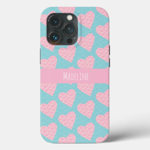 Handgezeichnetes Herz Valentinstag Muster Rosa Case-Mate iPhone Hülle