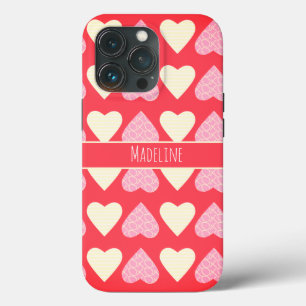 Handgezeichnetes Herz Valentinstag Muster Rot Case-Mate iPhone Hülle