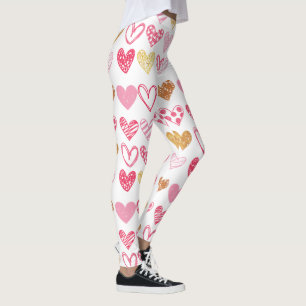 Handgezeichnetes Herzmuster ID470 Leggings