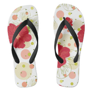 Handgezeichnetes Hibiskus-Muster Flip Flops