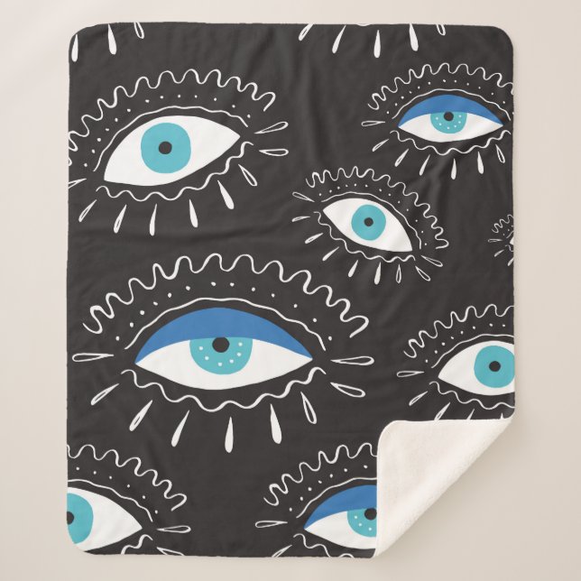 Handgezeichnetes indianisches Aztec-Stammesauge mi Sherpadecke (Vorderseite)