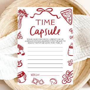 Handgezeichnetes italienisches Baby-Shower-Time-Ca Einladung