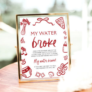 Handgezeichnetes Italienisches Baby Water Broke Du Poster