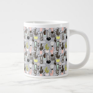 Handgezeichnetes Kakteen-Muster Jumbo-Tasse