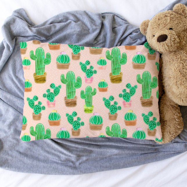 Handgezeichnetes Kaktusmuster Kissenbezug (Cactus Pattern Pillowcase)