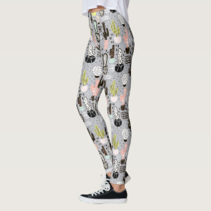 Handgezeichnetes Kaktusmuster Leggings