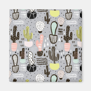 Handgezeichnetes Kaktusmuster Magnet