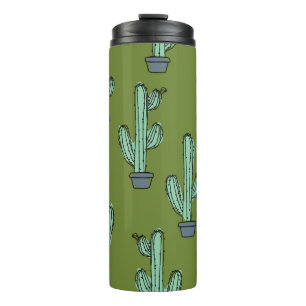 Handgezeichnetes Kaktusmuster Thermosbecher