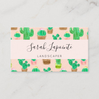 Handgezeichnetes Kaktusmuster Visitenkarte