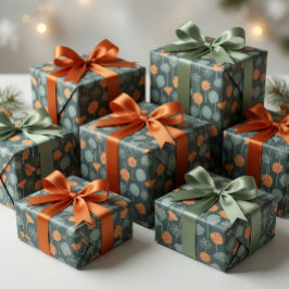 Handgezeichnetes Kapuzinerkresse-Blumengarten-Gesc Geschenkpapier