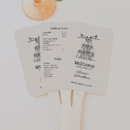 Handgezeichnetes Kritzel Hochzeitsprogramm Fächer