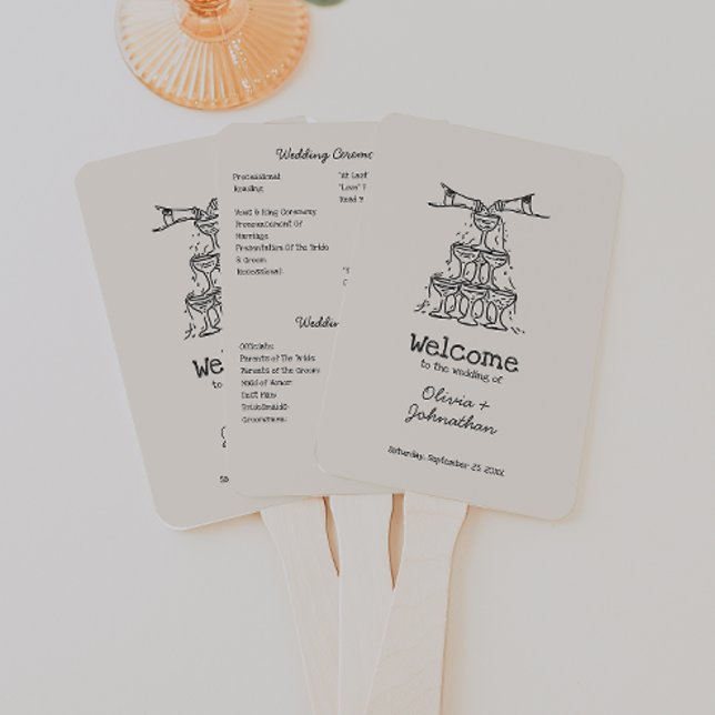 Handgezeichnetes Kritzel Hochzeitsprogramm Fächer (Von Creator hochgeladen)