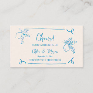 Handgezeichnetes Lemon WedgeDrink Ticket