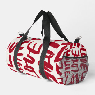 Handgezeichnetes Liebesmuster Spielend moderne Rom Duffle Bag