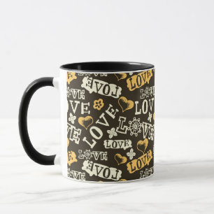 Handgezeichnetes Liebesmuster Tasse