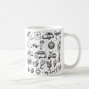 Handgezeichnetes Lifestyle-Clipart-Bundle, Kaffeetasse