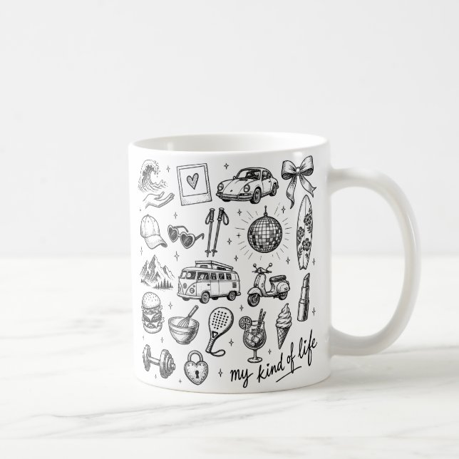 Handgezeichnetes Lifestyle-Clipart-Bundle,  Kaffeetasse (Rechts)