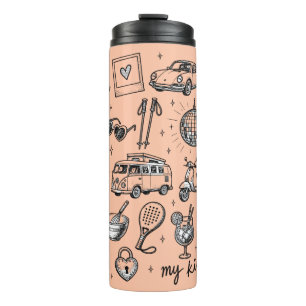 Handgezeichnetes Lifestyle-Clipart-Bundle, Thermosbecher