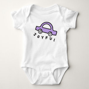 Handgezeichnetes Lila Fahrzeug Baby Strampler